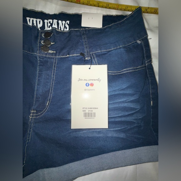 84- NWT VIP JEANS SHORT JEAN SIZE 21/22 STRETCH - Picture 3 of 6